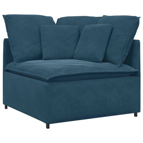 Modularna sofa s jastucima, plava baršunasta - Plava Cijena