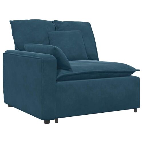 Modularna sofa s jastucima, plava baršunasta - Plava Cijena