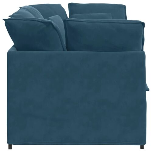Modularna sofa s jastucima, plava baršunasta - Plava 1 Cijena