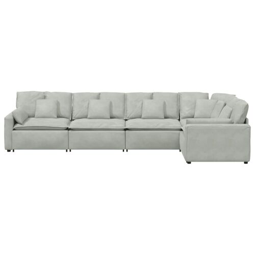 Modularna sofa s jastucima, baršunasta, svijetlosiva - Svjetlosiva Svjetlosiva Cijena