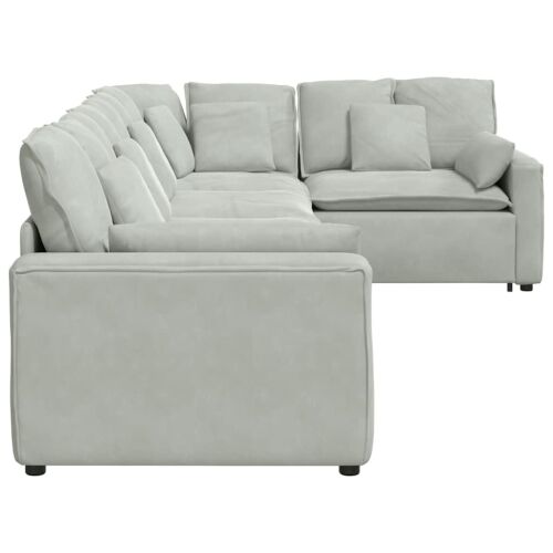 Modularna sofa s jastucima, baršunasta, svijetlosiva - Svjetlosiva Svjetlosiva Cijena