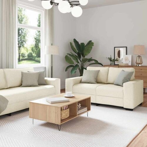 Sofa 3 kom. Bež Platnasta tkanina - Sofa stolac +2 sjedala +3 sjedala Cijena