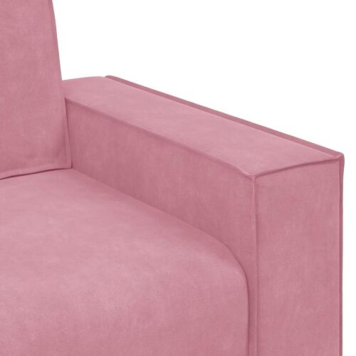 3-dijelni set sofa s jastucima, ružičasti baršun - Ružičasta 1 Cijena