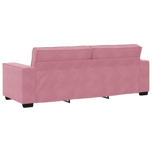 3-dijelni set sofa s jastucima, ružičasti baršun - Ružičasta 1 Cijena