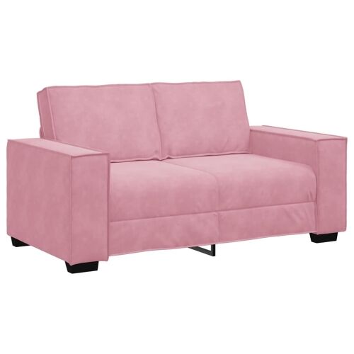 3-dijelni set sofa s jastucima, ružičasti baršun - Ružičasta 1 Cijena