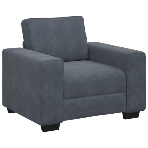 3-dijelni set sofa s jastucima, tamno sivi baršun - Tamno siva 1 Tamno siva Cijena