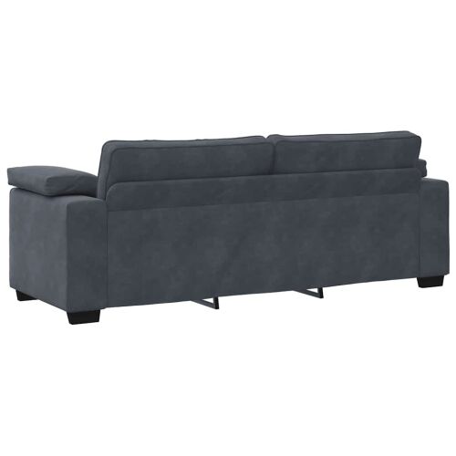 3-dijelni set sofa s jastucima, tamno sivi baršun - Tamno siva 1 Tamno siva Cijena
