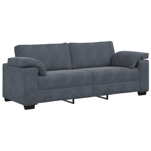 3-dijelni set sofa s jastucima, tamno sivi baršun - Tamno siva 1 Tamno siva Cijena