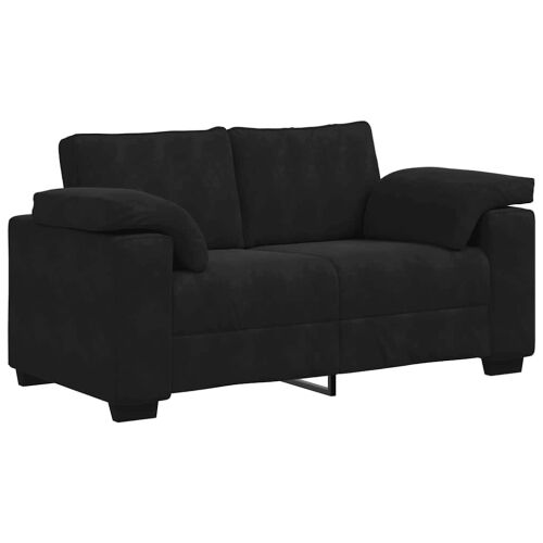 3-dijelni set sofa s jastucima crni baršun - Crna 1 Crna Cijena