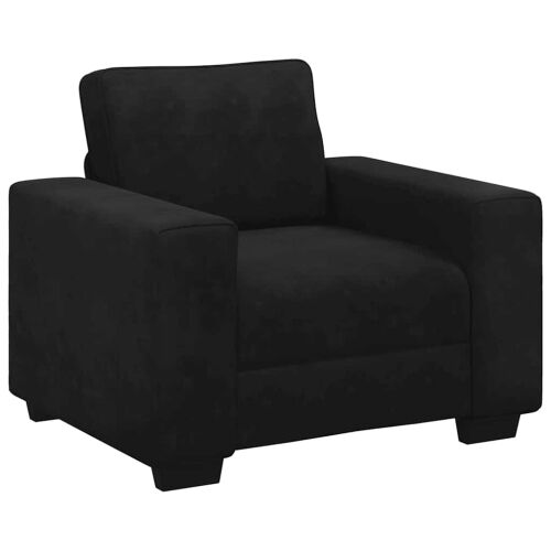 3-dijelni set sofa s jastucima crni baršun - Crna 1 Crna Cijena