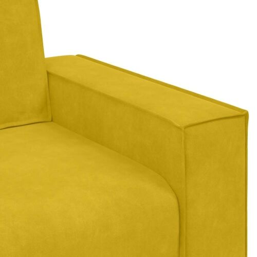 Dvodijelni set sofa s jastucima, žuti baršun - Žuta 1 160 cm Žuta Cijena