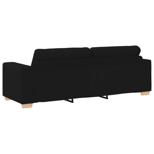 Dvodijelni set sofa s jastucima, crna tkanina - Crna 1 Cijena