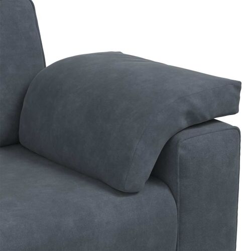Dvodijelni set sofa s jastucima, tamno sivi baršun - Tamno siva 1 Tamno siva Cijena