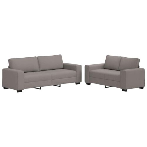 Dvodijelni set sofa s jastucima, taupe tkanina - Sivo-smeđa 1 Sivo-smeđa Cijena