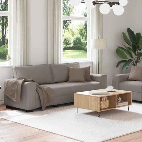 Dvodijelni set sofa s jastucima, taupe tkanina - Sivo-smeđa 1 Sivo-smeđa Cijena