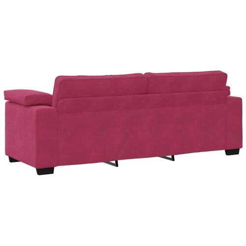 Dvodijelni set sofa s jastucima, vinsko crveni baršun Cijena