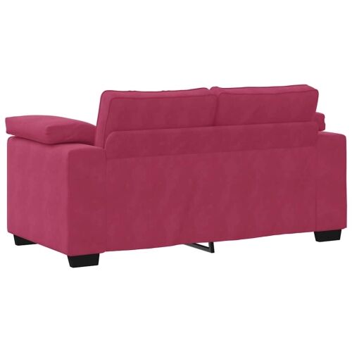 Dvodijelni set sofa s jastucima, vinsko crveni baršun Cijena