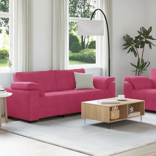 Dvodijelni set sofa s jastucima, vinsko crveni baršun Cijena