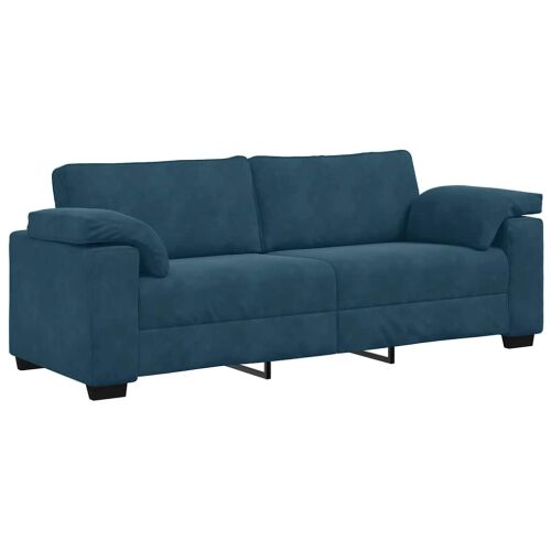 Dvodijelni set sofa s jastucima, plavi baršun Cijena