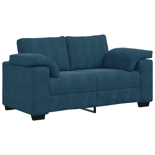 Dvodijelni set sofa s jastucima, plavi baršun Cijena