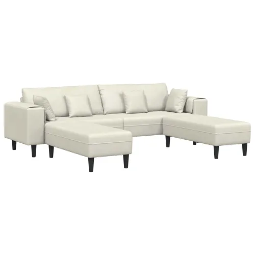 Sofa 3 kom. Krema Baršun - Krema s otomanom Cijena
