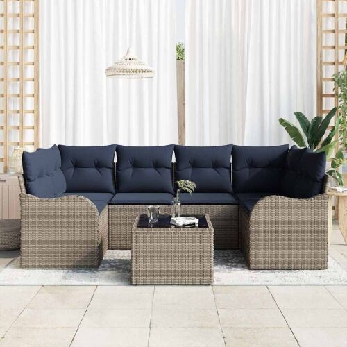 Sjedeća garnitura za vrt Siva 55 x 55 x 37 cm poliratan - Siva Cijena
