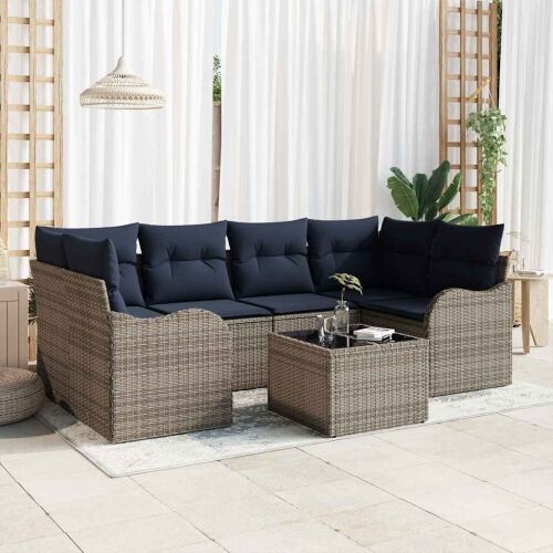 Sjedeća garnitura za vrt Siva 55 x 55 x 37 cm poliratan - Siva Cijena