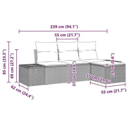 Set sofe 4 kom. Crna [Sintetički]: Poli Ratan - Crna Cijena