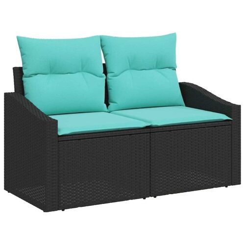 Sjedeća garnitura za vrt 6 kom. Crna i Plava poliratan - Crna Cijena
