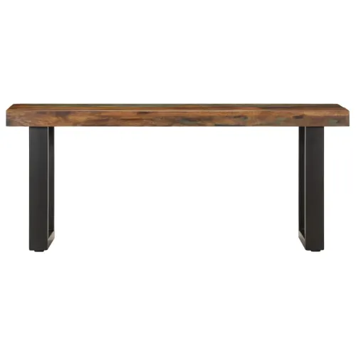 Klupa od masivnog obnovljenog drva i čelika 110 cm - s 2 noge 110 cm masivno obnovljeno drvo Cijena