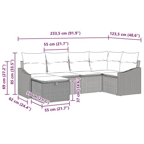 Set sofe 6 kom. Crna poliratan - Crna Plava bez stola Cijena