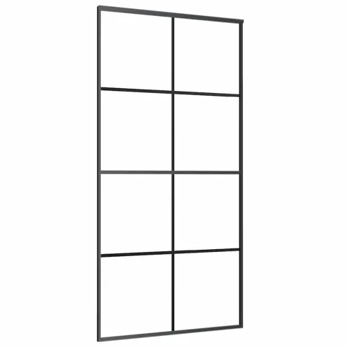 Klizna vrata s okovima crna 102,5x205 cm ESG staklo - Crna 102.5 x 205 cm (200 cm sliding rail) Transparentan Cijena