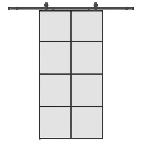 Klizna vrata s okovima crna 102,5x205 cm ESG staklo - Crna 102.5 x 205 cm (200 cm sliding rail) Matirano Cijena