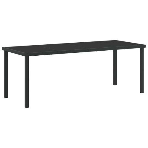 Vrtni set za objed 7 kom. Crna Čelik s prahom premazan - 6 sjedala 200 cm Cijena