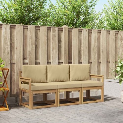Set vanjskih sofa 3 kom. - Bijela i bež Otvoreni okvir Cijena