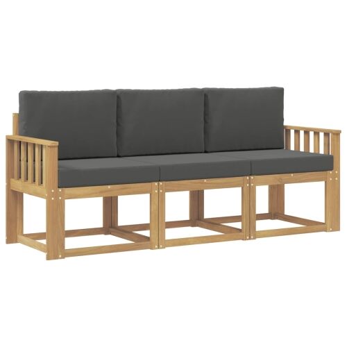 Set vanjskih sofa 3 kom. - bijela i antracit Okomite letvice Cijena