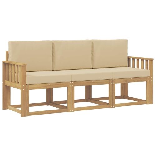 Set vanjskih sofa 3 kom. - Bijela i bež Okomite letvice Cijena