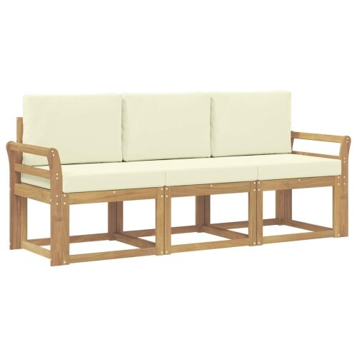 Set vanjskih sofa 3 kom. - Bijela i krem Zakrivljeni Cijena