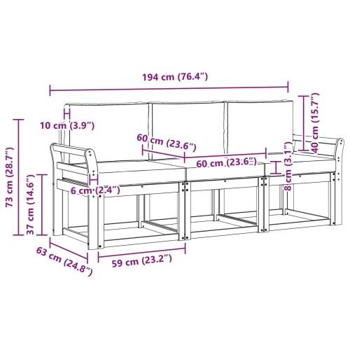 Set vanjskih sofa 3 kom. - bijela i antracit Zakrivljeni Cijena