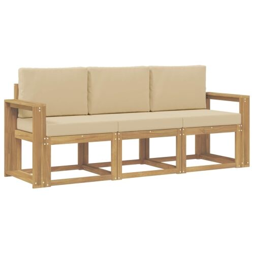 Set vanjskih sofa 3 kom. - Bijela i bež Široka ravnina Cijena