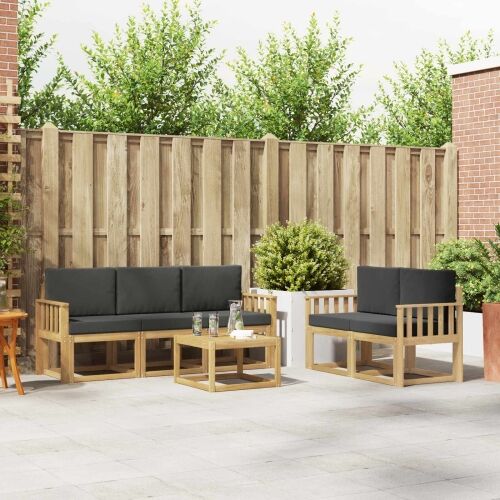 Set vanjskih sofa 6 kom. - bijela i antracit Okomite letvice Cijena