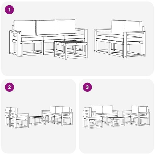 Set vanjskih sofa 6 kom. - Bijela i krem Široka ravnina Cijena