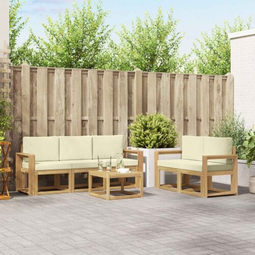 Set vanjskih sofa 6 kom. - Bijela i krem Široka ravnina Cijena