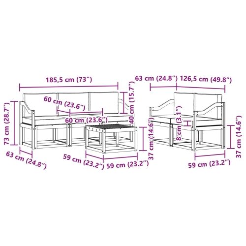 Set vanjskih sofa 6 kom. - bijela i antracit Nagnuto Cijena