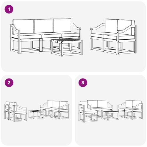 Set vanjskih sofa 6 kom. - bijela i antracit Nagnuto Cijena