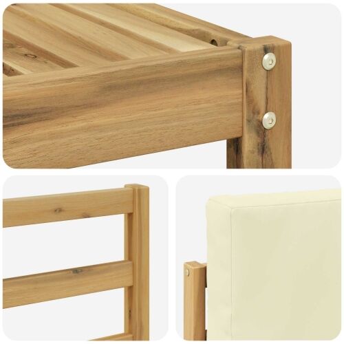 Set vanjskih sofa 7 kom. - Bijela i krem vodoravne letvice Cijena