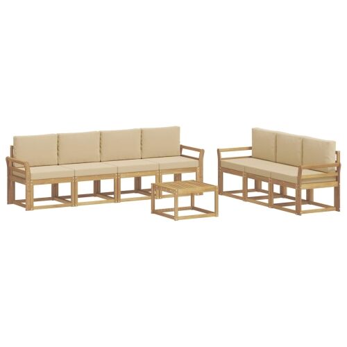 Set vanjskih sofa 7 kom. - Bijela i bež Zakrivljeni Cijena