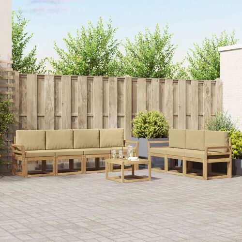 Set vanjskih sofa 7 kom. - Bijela i bež Zakrivljeni Cijena