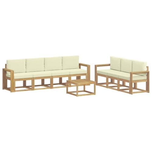 Set vanjskih sofa 7 kom. - Bijela i krem Široka ravnina Cijena