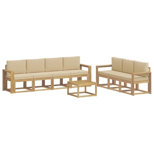 Set vanjskih sofa 7 kom. - Bijela i bež Široka ravnina Cijena